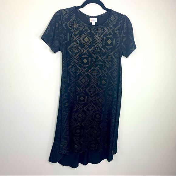 LuLaRoe elegant black gold Carly XS (E1) - Picture 2 of 8